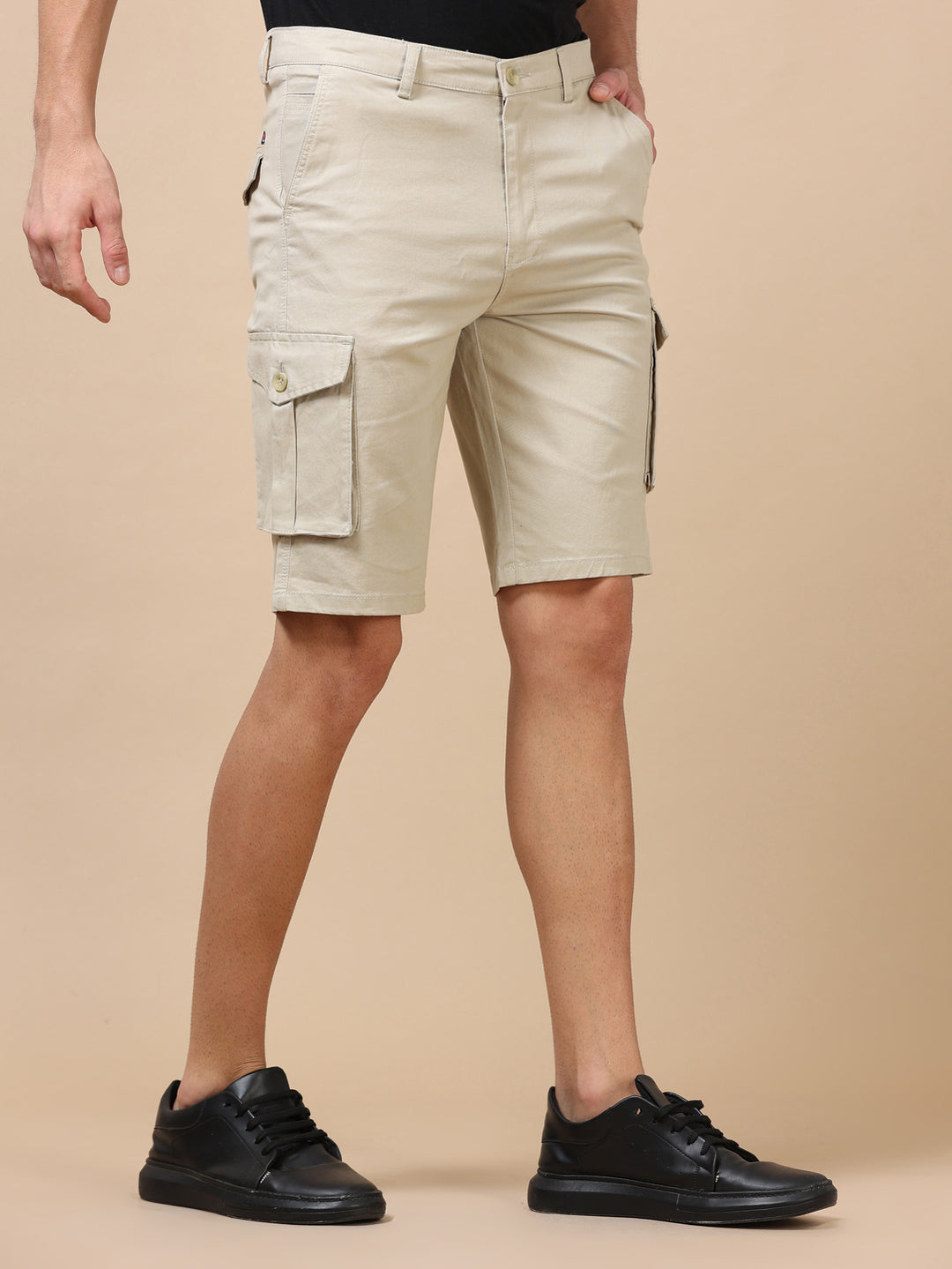 Cream Cargo Shorts1