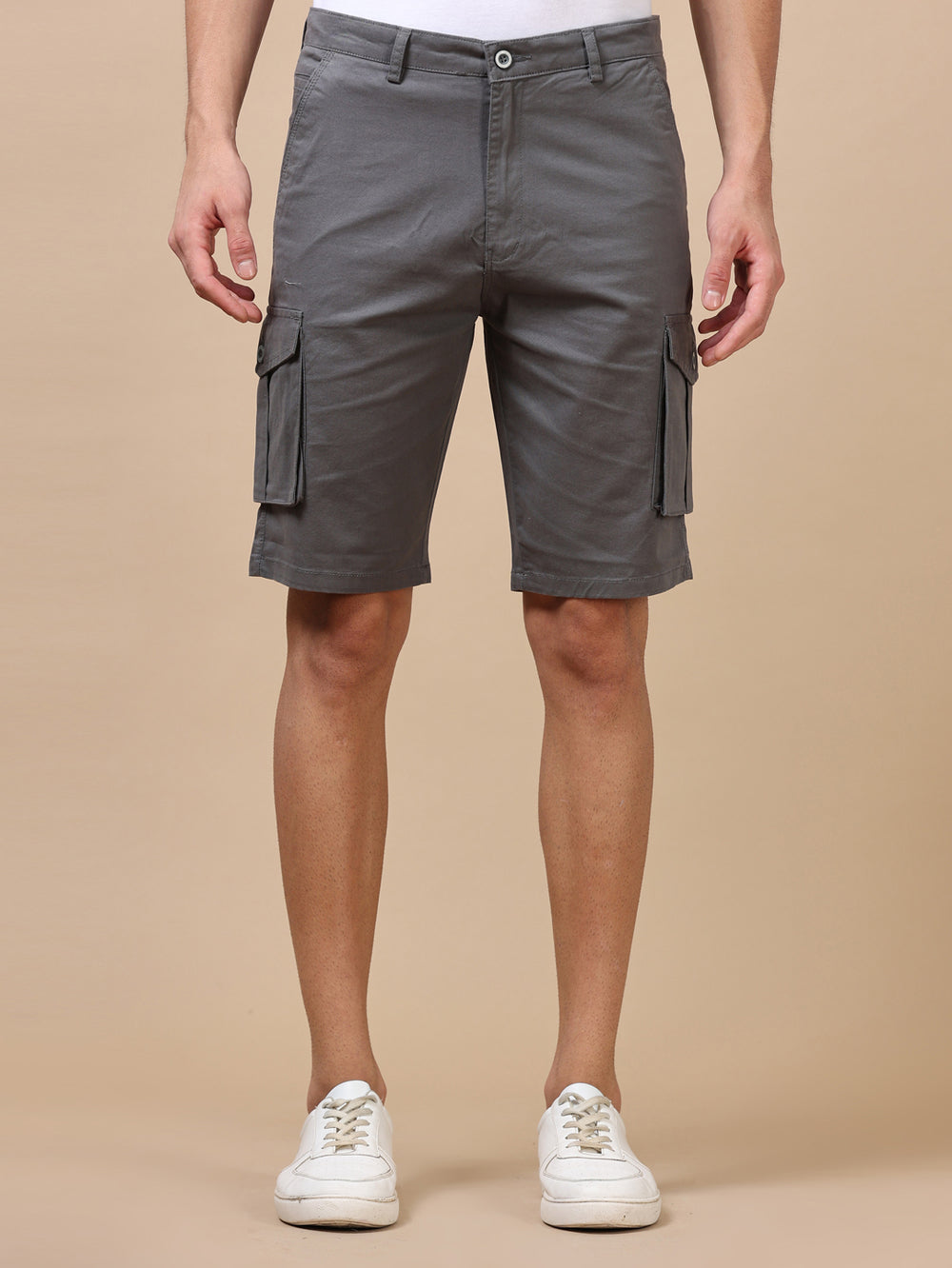 Stone Grey Cargo Shorts Men's Shorts Bushirt   