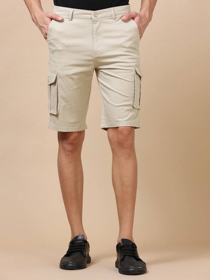 Cream Cargo Shorts Men's Shorts Bushirt   