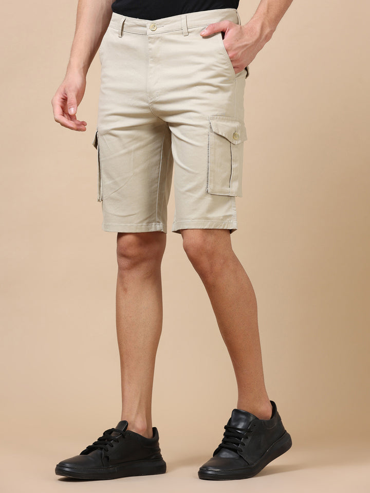Cream Cargo Shorts Men's Shorts Bushirt   