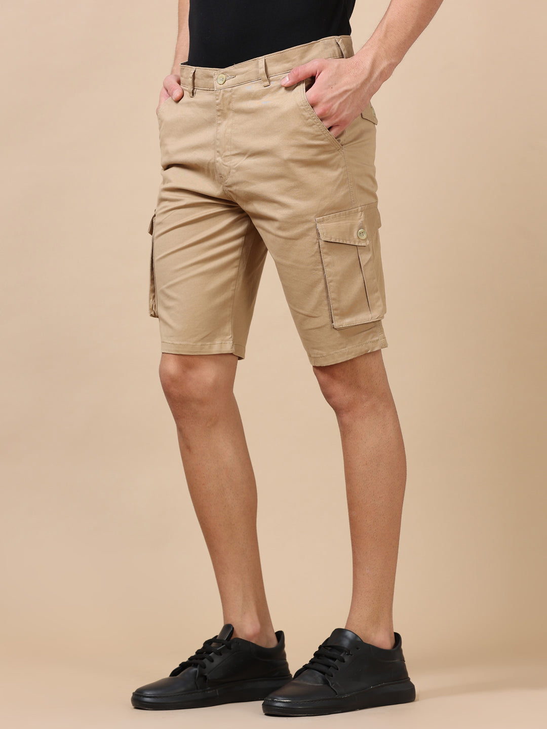 Beige Cargo Shorts Men's Shorts Bushirt   