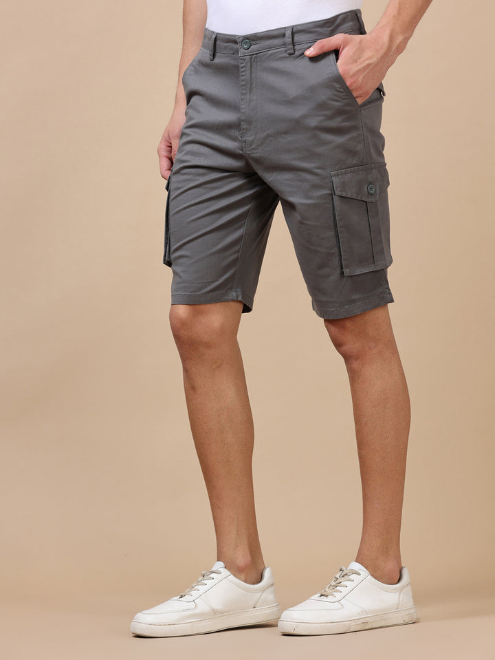 Stone Grey Cargo Shorts Men's Shorts Bushirt   