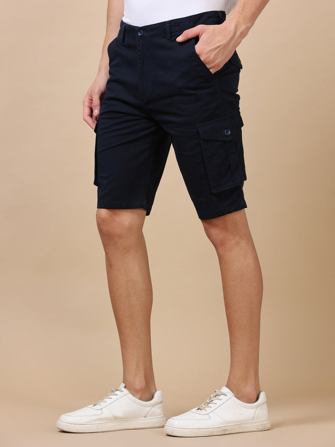 Navy Blue Cargo Shorts Men's Shorts Bushirt   