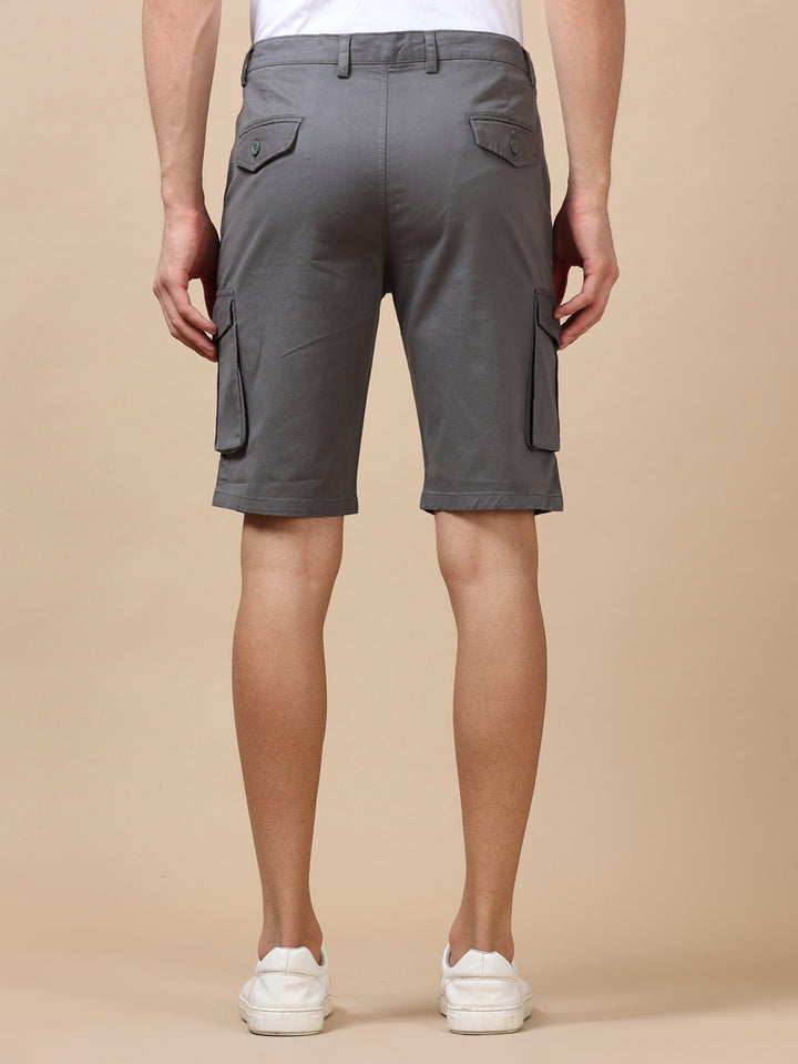 Stone Grey Cargo Shorts Men's Shorts Bushirt   