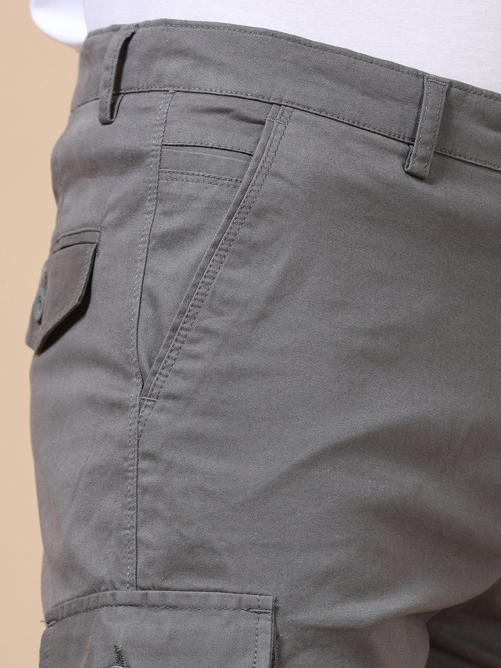 Stone Grey Cargo Shorts Men's Shorts Bushirt   