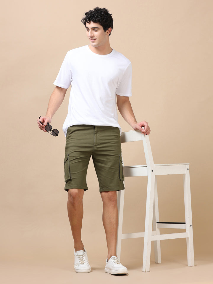 Military Green Cargo Shorts Men's Shorts Bushirt   
