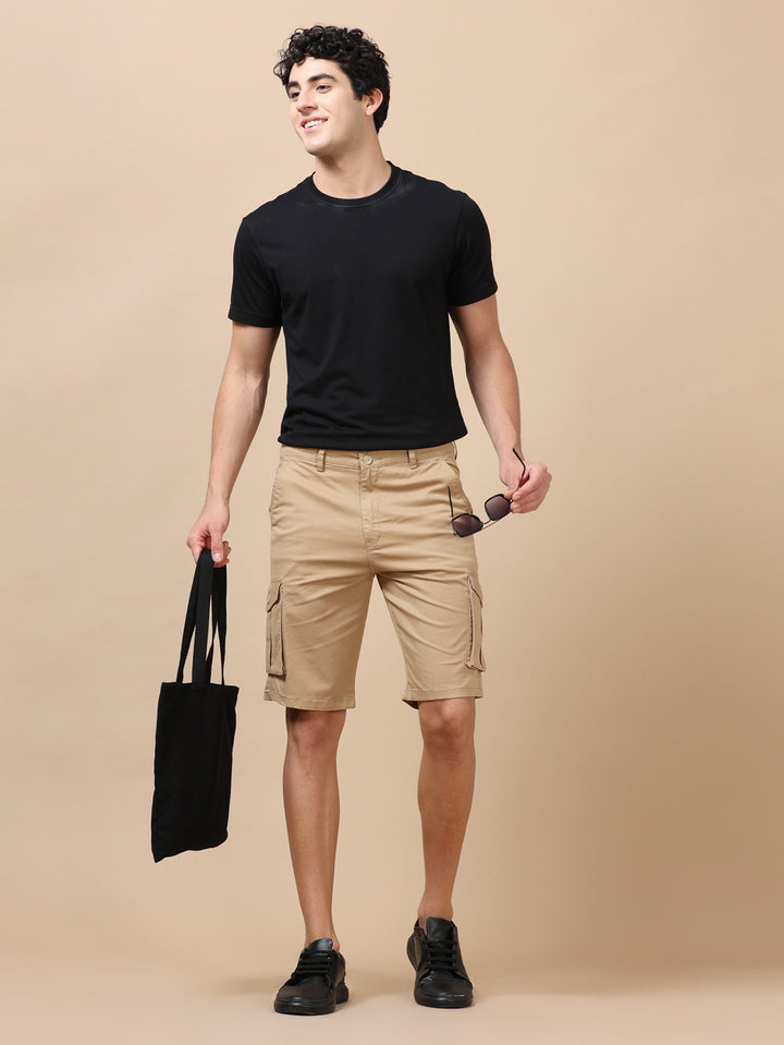 Beige Cargo Shorts Men's Shorts Bushirt   