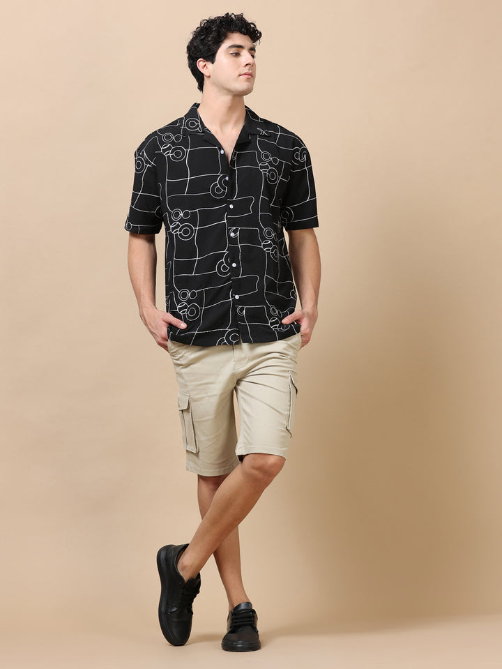 Cream Cargo Shorts Men's Shorts Bushirt   