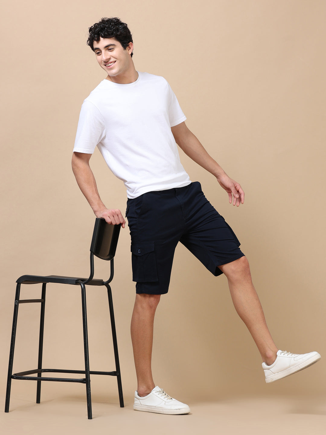 Navy Blue Cargo Shorts Men's Shorts Bushirt   