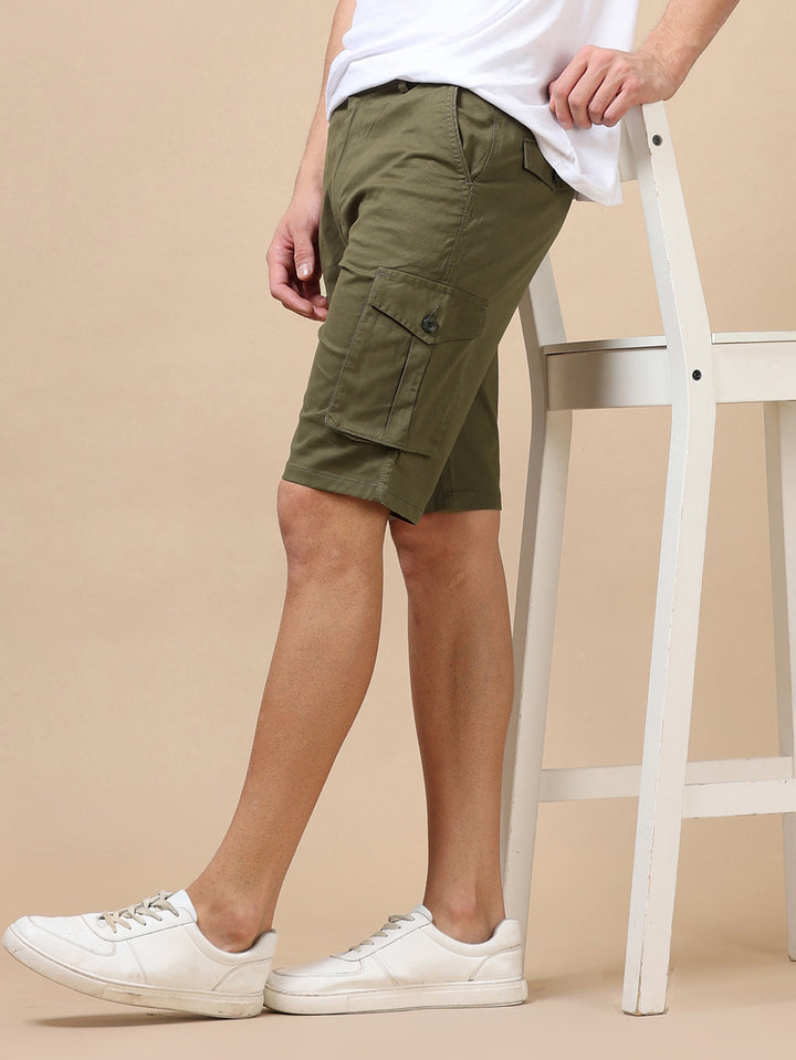 Military Green Cargo Shorts Men's Shorts Bushirt   