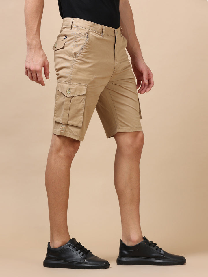 Beige Cargo Shorts Men's Shorts Bushirt   
