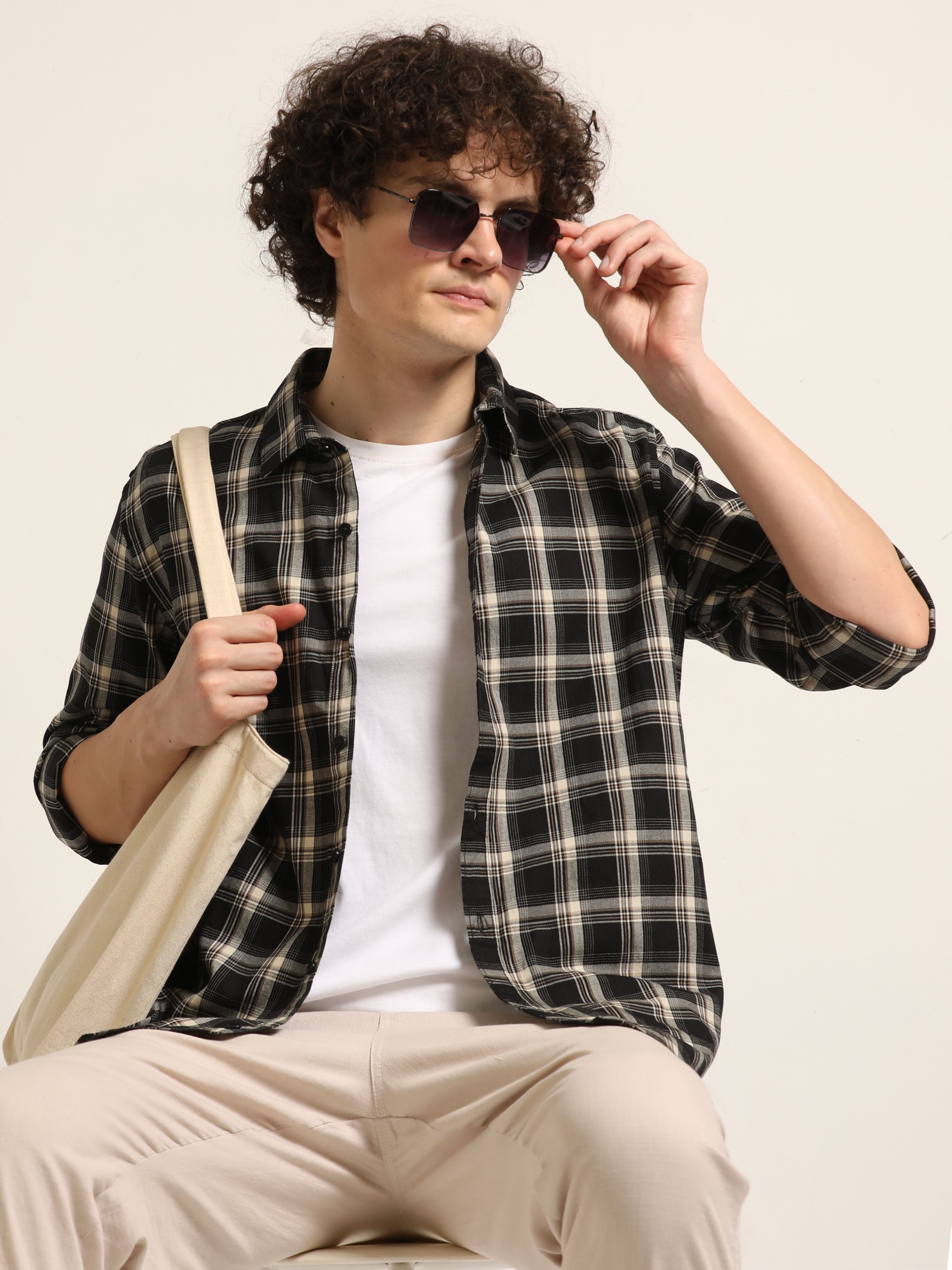 Black Checks Regular Fit Shirt – Bushirt