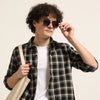 Black Checks Regular Fit Shirt Checks Shirt Bushirt