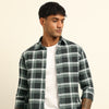 Dark Grey Regular Fit Check Shirt Checks Shirt Bushirt
