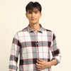 Red Regular Fit Check Shirt Checks Shirt Bushirt