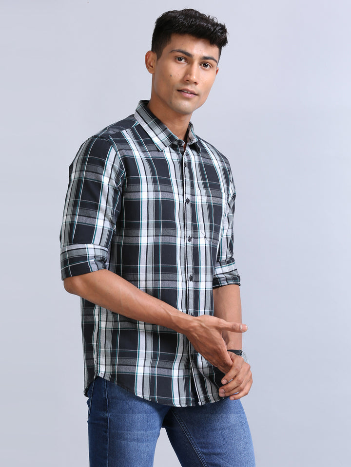 Wale Quadrey Black Checks Shirt Checks Shirt Bushirt   