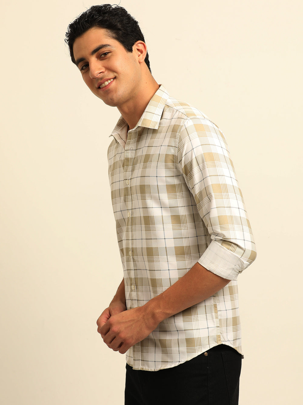 Pista Regular Fit Check Shirt Checks Shirt Bushirt