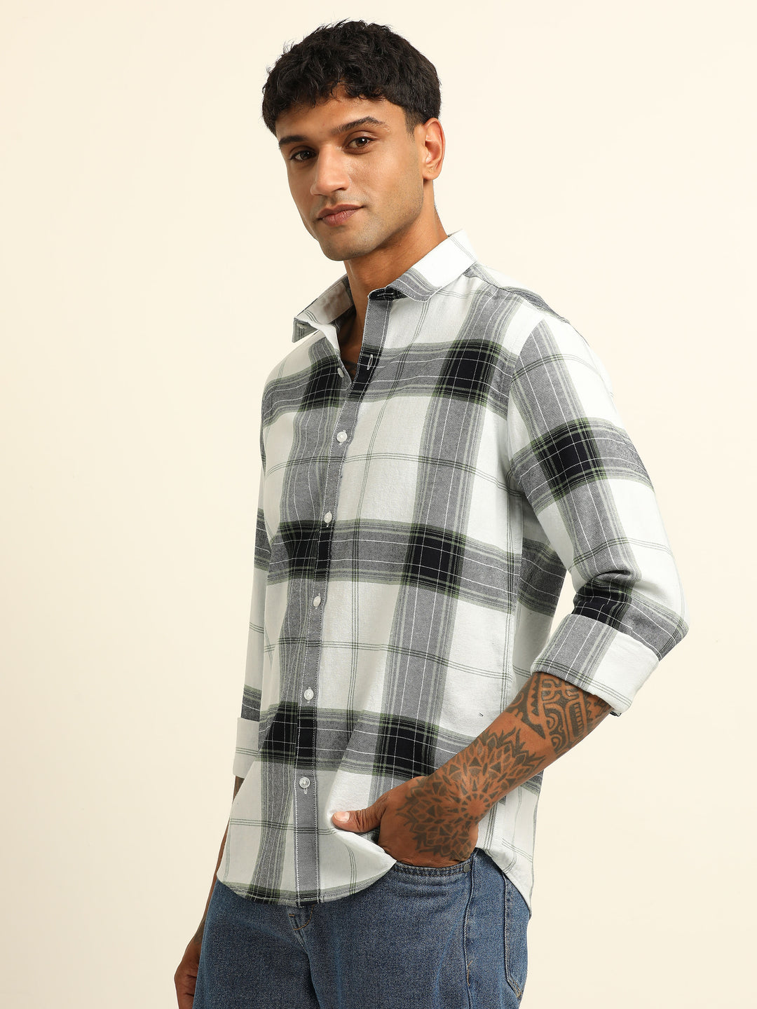 Black Checks Regular Fit Shirt Checks Shirt Bushirt