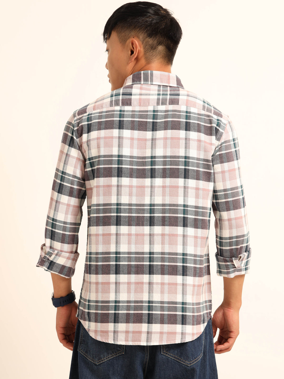 Taupe Regular Fit Check Shirt Checks Shirt Bushirt