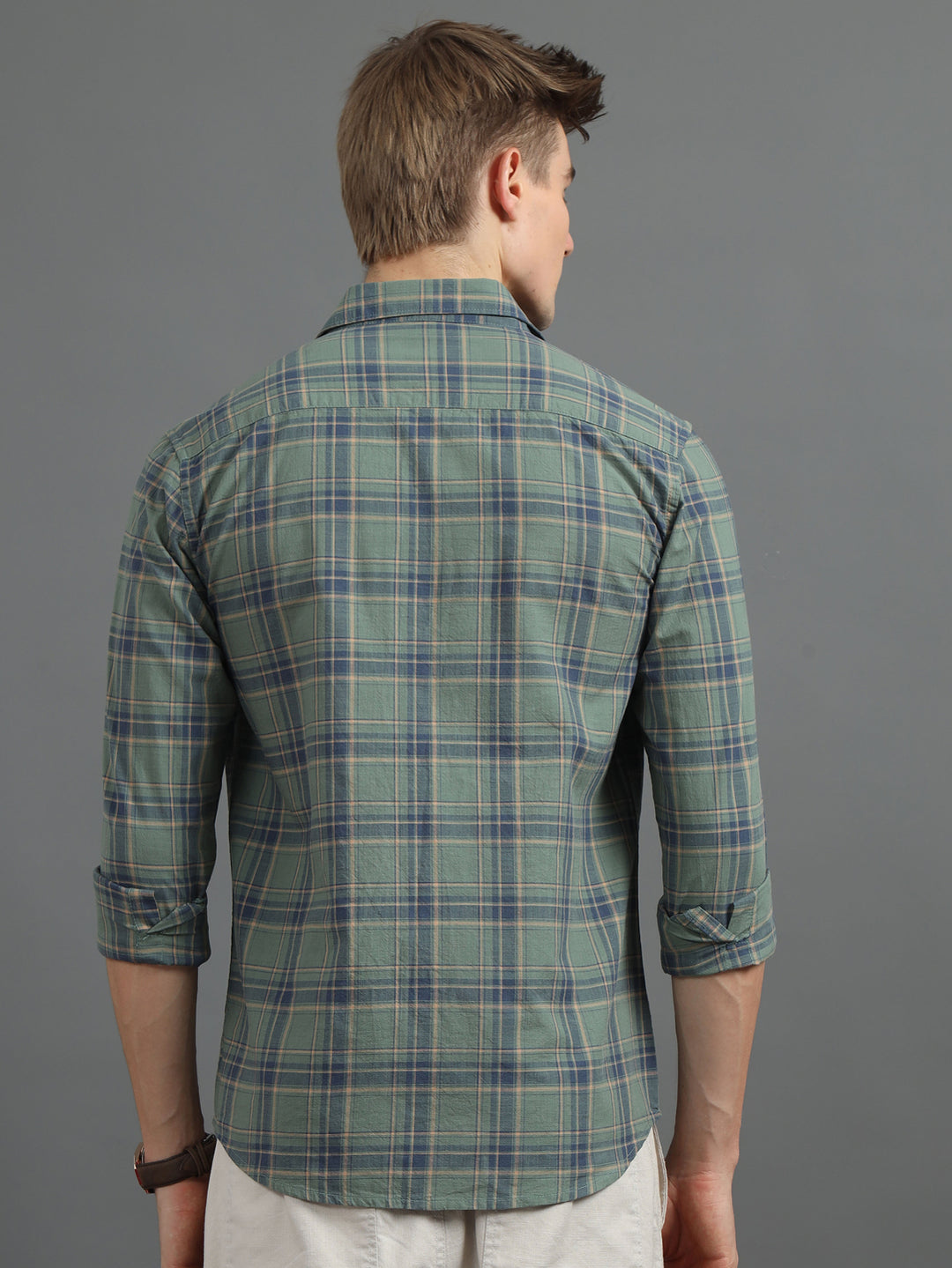 Quaint Green Checked Shirt Checks Shirt Bushirt   