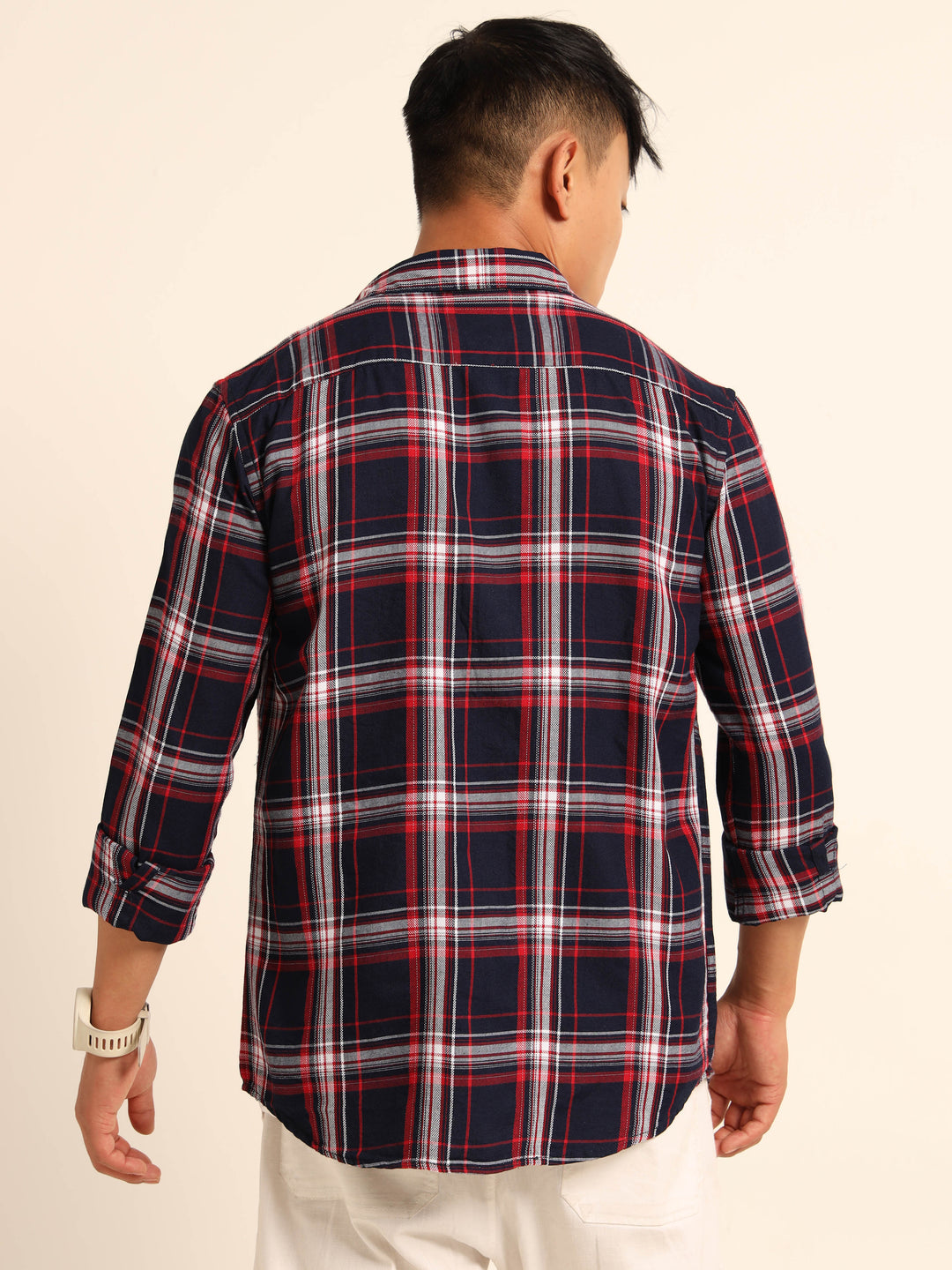 Red Regular Fit Check Shirt Checks Shirt Bushirt
