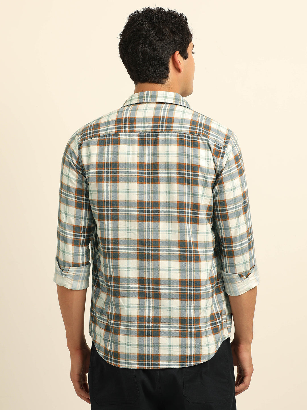 Brown Regular Fit Check Shirt Checks Shirt Bushirt