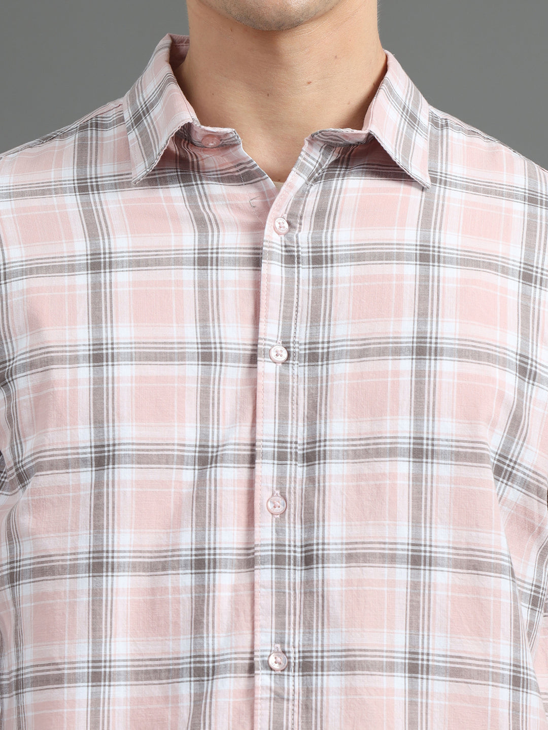 Quardo Light Pink Checks Shirt Checks Shirt Bushirt   