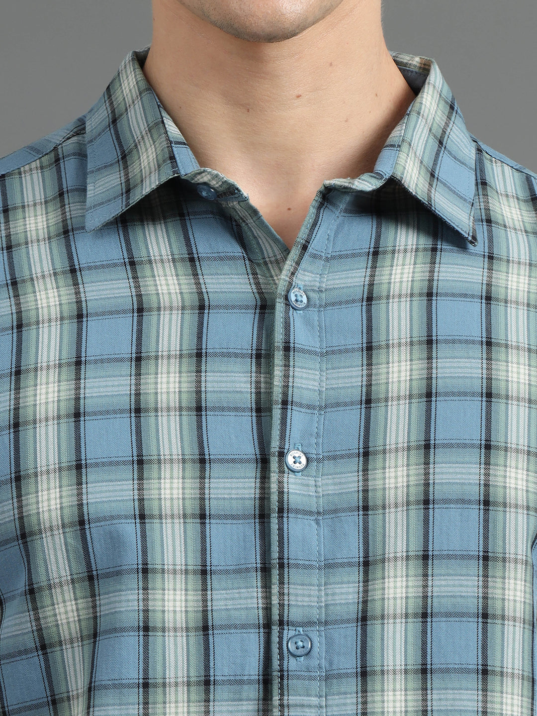 Tartan Grid Turkish Blue Checked Shirt Checks Shirt Bushirt   