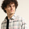 Peach Regular Fit Check Shirt Checks Shirt Bushirt