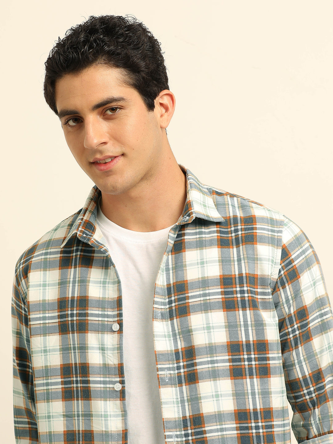 Brown Regular Fit Check Shirt Checks Shirt Bushirt