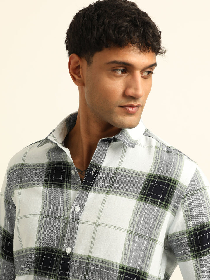 Black Checks Regular Fit Shirt Checks Shirt Bushirt