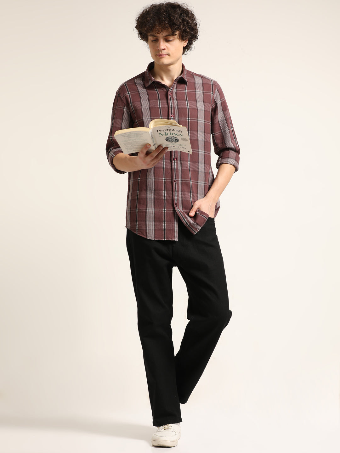 Taupe Regular Fit Check Shirt Checks Shirt Bushirt