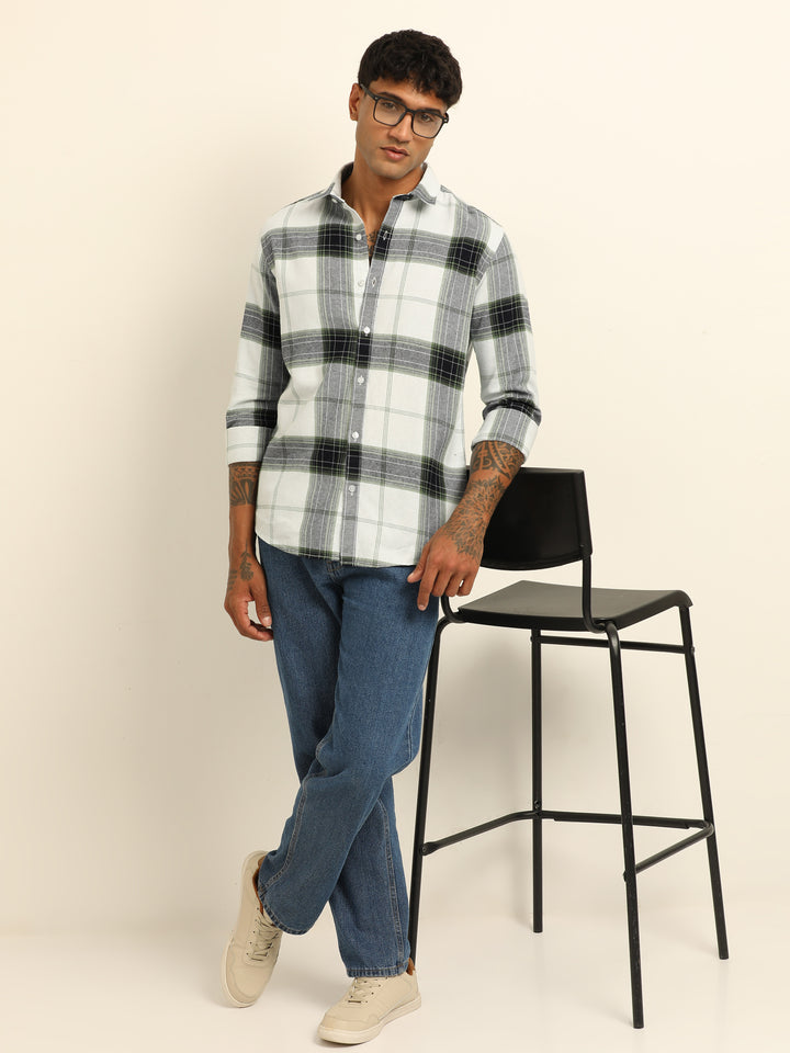 Black Checks Regular Fit Shirt Checks Shirt Bushirt