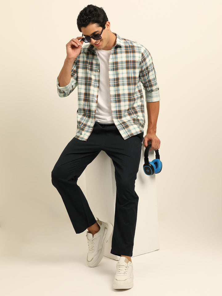 Brown Regular Fit Check Shirt Checks Shirt Bushirt