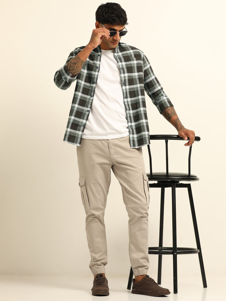 Tuscan Brown Regular Fit Check Shirt Checks Shirt Bushirt