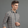 Tartan Grid Smoke Grey Checked Shirt Checks Shirt Bushirt   