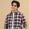 Urban Grid Wine Checks Shirts Checks Shirt Bushirt   