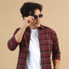 Tartan Textures Maroon Checks Shirt Checks Shirt Bushirt   