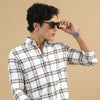 Plaid Fusion Cream Checks Shirt Checks Shirt Bushirt   