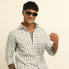 White Checks Regular Fit Shirt Checks Shirt Bushirt