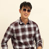 Maroon Checks Regular Fit Checks Shirt Checks Shirt Bushirt