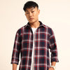 Red Regular Fit Check Shirt Checks Shirt Bushirt