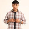 Tuscan Brown Regular Fit Check Shirt Checks Shirt Bushirt