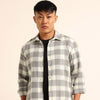 Ash Grey Regular Fit Check Shirt Checks Shirt Bushirt