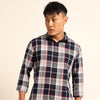 Wine Regular Fit Check Shirt Checks Shirt Bushirt