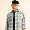 Misty Grey Regular Fit Check Shirt Checks Shirt Bushirt