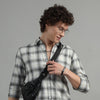 Windowpane Grey Checks Shirt Checks Shirt Bushirt   