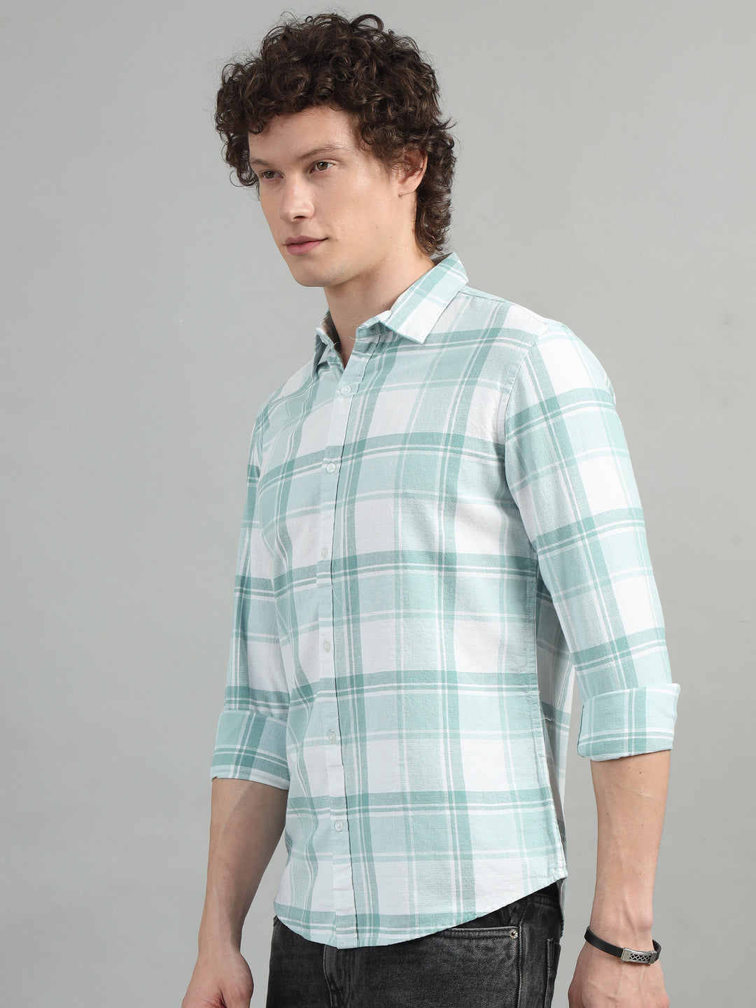 Laurel Green Regular Fit Check Shirt Checks Shirt Bushirt