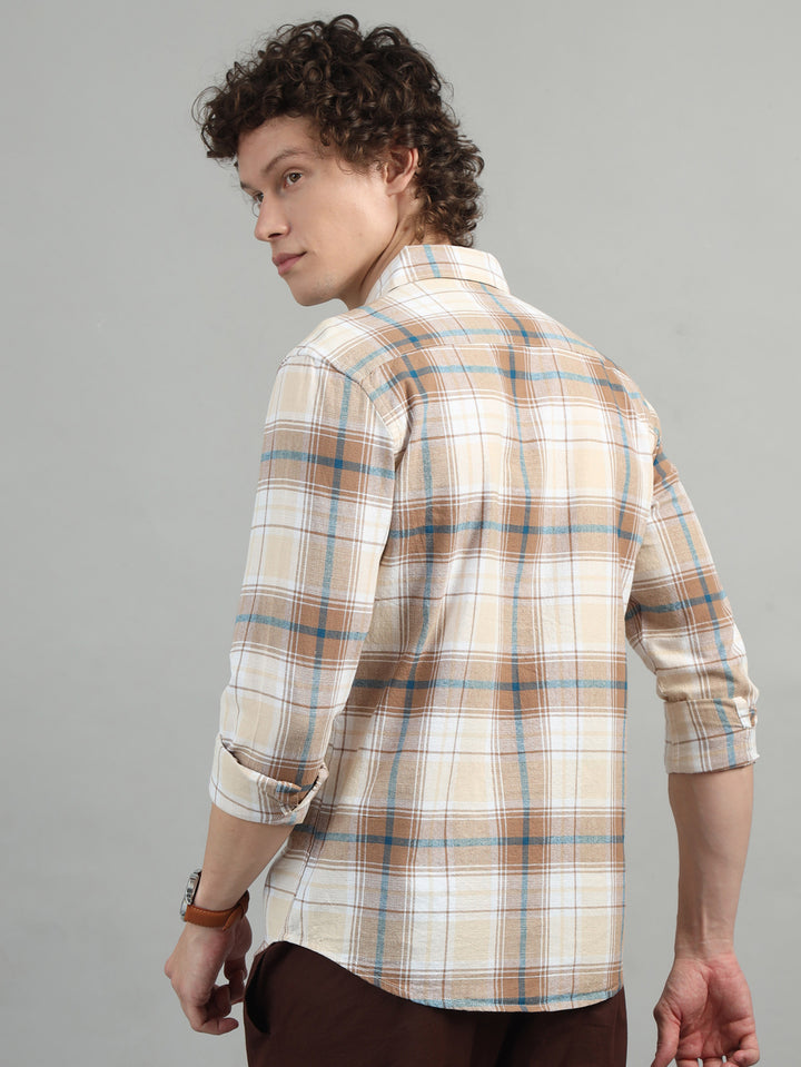 Breezy Brown Checked Shirt Checks Shirt Bushirt   