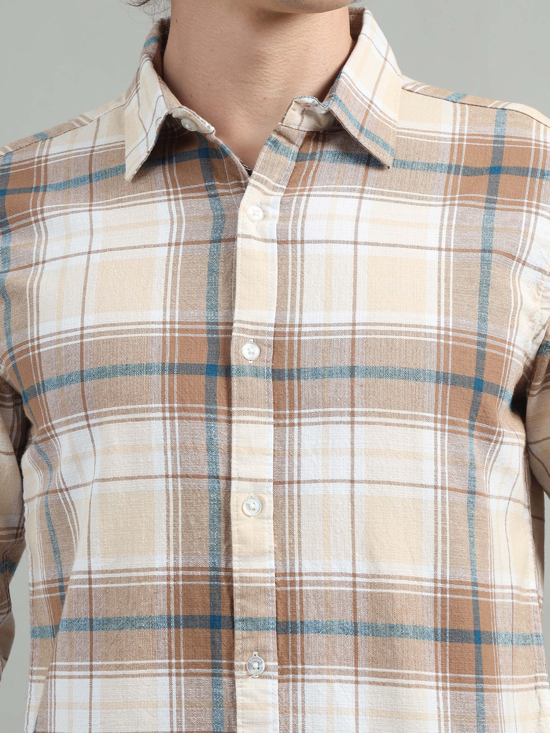 Breezy Brown Checked Shirt Checks Shirt Bushirt   